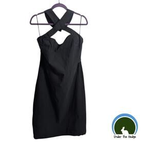 NWT Unique Vintage Black Criss Cross Halter Penelope Wiggle Dress 4XL Pinup